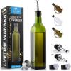 imageZulay Kitchen 17oz Olive Oil Dispenser Bottle  Glass Oil Cruet with Spout Funnel ampamp Pourers EasyPour Decanter for Kitchen Cooking and Serving GreenGreen