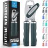 imageZulay Kitchen Heavy Duty Stainless Steel Can Opener Manual with Bottle Opener  Rust Proof Manual Can Opener With Turn Knob ampamp Soft Grip Handles  BlackGreen
