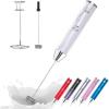 imageZulay Kitchen Lux Rechargeable Milk Frother Handheld  Powerful 2Speed Motor Fully Waterproof 2000mAh Battery  Drink Mixer For Latte Cappuccino Matcha Protein Powder  BlackWhite Marble