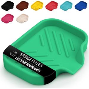 imageZulay Kitchen 9x35 Silicone Sponge Holder for Kitchen Sink  Flexible Multipurpose Soap Tray  Sink Organizer for Kitchen Bathroom Makeup Trinkets ampamp More GrayCarnival Glass