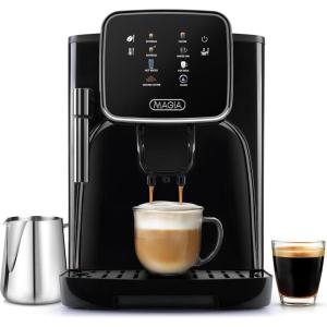 imageZulay Kitchen Magia Clasica  Fully Automatic Espresso Machine With Grinder  Touch Screen Coffee Maker With OneTouch Operation  Milk Foam System For Latte Cappuccino Macchiato  BlackBlack