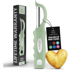 imageZulay Kitchen Premium Vegetable Peeler for Kitchen  Swivel Peeler with Razor Sharp Stainless Steel Blades ampamp Strong Ergonomic Handle  Dishwasher Safe Easy To Use with Blemish Remover  BlackMint