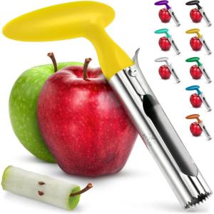 imageZulay Kitchen Stainless Steel Pineapple Corer ampamp Slicer  Eye Removal Tool  Heavy Duty Pineapple Cutter with Reinforced Blade  Effortless Pineapple Core Remover ampamp Slicer  Periwinkle BlueYellow