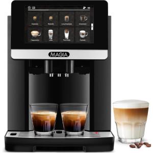 imageZulay Magia Super Automatic Espresso Maker Machine with Grinder  19 Fully Customizable Coffee Options Auto Cleaning Milk Foam System  for Latte Cappuccino Macchiato  Ultra LUX  WhiteSilver