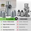 imageZulay Kitchen Rotary Cheese Grater 5 Blade Cheese Shredder  Manual Hand Crank Cheese Grater With Reinforced Suction ampamp 5 Interchangeable Drums  Easy to Use Vegetable Chopper Round Mandoline SlicerWhite and Gray