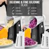 imageZulay Kitchen Rotary Cheese Grater 5 Blade Cheese Shredder  Manual Hand Crank Cheese Grater With Reinforced Suction ampamp 5 Interchangeable Drums  Easy to Use Vegetable Chopper Round Mandoline SlicerWhiteBlack