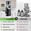 imageZulay Kitchen Rotary Cheese Grater 5 Blade Cheese Shredder  Manual Hand Crank Cheese Grater With Reinforced Suction ampamp 5 Interchangeable Drums  Easy to Use Vegetable Chopper Round Mandoline SlicerWhiteBlack