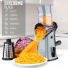 imageZulay Kitchen Rotary Cheese Grater 5 Blade Cheese Shredder  Manual Hand Crank Cheese Grater With Reinforced Suction ampamp 5 Interchangeable Drums  Easy to Use Vegetable Chopper Round Mandoline SlicerGray and Black