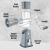 imageZulay Kitchen Rotary Cheese Grater 5 Blade Cheese Shredder  Manual Hand Crank Cheese Grater With Reinforced Suction ampamp 5 Interchangeable Drums  Easy to Use Vegetable Chopper Round Mandoline SlicerWhite and Gray