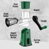 imageZulay Kitchen Rotary Cheese Grater 5 Blade Cheese Shredder  Manual Hand Crank Cheese Grater With Reinforced Suction ampamp 5 Interchangeable Drums  Easy to Use Vegetable Chopper Round Mandoline SlicerBlack and Green
