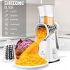 imageZulay Kitchen Rotary Cheese Grater 5 Blade Cheese Shredder  Manual Hand Crank Cheese Grater With Reinforced Suction ampamp 5 Interchangeable Drums  Easy to Use Vegetable Chopper Round Mandoline SlicerWhite