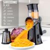 imageZulay Kitchen Rotary Cheese Grater 5 Blade Cheese Shredder  Manual Hand Crank Cheese Grater With Reinforced Suction ampamp 5 Interchangeable Drums  Easy to Use Vegetable Chopper Round Mandoline SlicerBlack Gray