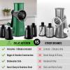 imageZulay Kitchen Rotary Cheese Grater 5 Blade Cheese Shredder  Manual Hand Crank Cheese Grater With Reinforced Suction ampamp 5 Interchangeable Drums  Easy to Use Vegetable Chopper Round Mandoline SlicerBlack and Green