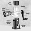 imageZulay Kitchen Rotary Cheese Grater 5 Blade Cheese Shredder  Manual Hand Crank Cheese Grater With Reinforced Suction ampamp 5 Interchangeable Drums  Easy to Use Vegetable Chopper Round Mandoline SlicerBlack