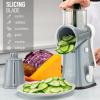 imageZulay Kitchen Rotary Cheese Grater 5 Blade Cheese Shredder  Manual Hand Crank Cheese Grater With Reinforced Suction ampamp 5 Interchangeable Drums  Easy to Use Vegetable Chopper Round Mandoline SlicerWhite and Gray