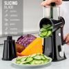 imageZulay Kitchen Rotary Cheese Grater 5 Blade Cheese Shredder  Manual Hand Crank Cheese Grater With Reinforced Suction ampamp 5 Interchangeable Drums  Easy to Use Vegetable Chopper Round Mandoline SlicerBlack