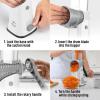 imageZulay Kitchen Rotary Cheese Grater 5 Blade Cheese Shredder  Manual Hand Crank Cheese Grater With Reinforced Suction ampamp 5 Interchangeable Drums  Easy to Use Vegetable Chopper Round Mandoline SlicerGray and White