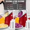imageZulay Kitchen Rotary Cheese Grater 5 Blade Cheese Shredder  Manual Hand Crank Cheese Grater With Reinforced Suction ampamp 5 Interchangeable Drums  Easy to Use Vegetable Chopper Round Mandoline SlicerWhite and Red