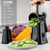 imageZulay Kitchen Rotary Cheese Grater 5 Blade Cheese Shredder  Manual Hand Crank Cheese Grater With Reinforced Suction ampamp 5 Interchangeable Drums  Easy to Use Vegetable Chopper Round Mandoline SlicerBlack Gray
