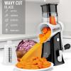 imageZulay Kitchen Rotary Cheese Grater 5 Blade Cheese Shredder  Manual Hand Crank Cheese Grater With Reinforced Suction ampamp 5 Interchangeable Drums  Easy to Use Vegetable Chopper Round Mandoline SlicerWhiteBlack