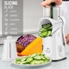 imageZulay Kitchen Rotary Cheese Grater 5 Blade Cheese Shredder  Manual Hand Crank Cheese Grater With Reinforced Suction ampamp 5 Interchangeable Drums  Easy to Use Vegetable Chopper Round Mandoline SlicerWhite