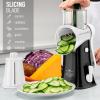 imageZulay Kitchen Rotary Cheese Grater 5 Blade Cheese Shredder  Manual Hand Crank Cheese Grater With Reinforced Suction ampamp 5 Interchangeable Drums  Easy to Use Vegetable Chopper Round Mandoline SlicerWhiteBlack