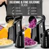 imageZulay Kitchen Rotary Cheese Grater 5 Blade Cheese Shredder  Manual Hand Crank Cheese Grater With Reinforced Suction ampamp 5 Interchangeable Drums  Easy to Use Vegetable Chopper Round Mandoline SlicerBlack