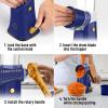 imageZulay Kitchen Rotary Cheese Grater 5 Blade Cheese Shredder  Manual Hand Crank Cheese Grater With Reinforced Suction ampamp 5 Interchangeable Drums  Easy to Use Vegetable Chopper Round Mandoline SlicerBlue and Gold