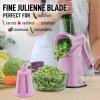 imageZulay Kitchen Rotary Cheese Grater 5 Blade Cheese Shredder  Manual Hand Crank Cheese Grater With Reinforced Suction ampamp 5 Interchangeable Drums  Easy to Use Vegetable Chopper Round Mandoline SlicerPink and White