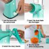 imageZulay Kitchen Rotary Cheese Grater 5 Blade Cheese Shredder  Manual Hand Crank Cheese Grater With Reinforced Suction ampamp 5 Interchangeable Drums  Easy to Use Vegetable Chopper Round Mandoline SlicerTeal