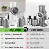 imageZulay Kitchen Rotary Cheese Grater 5 Blade Cheese Shredder  Manual Hand Crank Cheese Grater With Reinforced Suction ampamp 5 Interchangeable Drums  Easy to Use Vegetable Chopper Round Mandoline SlicerGray and White