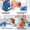 imageZulay Kitchen Rotary Cheese Grater 5 Blade Cheese Shredder  Manual Hand Crank Cheese Grater With Reinforced Suction ampamp 5 Interchangeable Drums  Easy to Use Vegetable Chopper Round Mandoline SlicerWhite and Blue