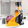 imageZulay Kitchen Rotary Cheese Grater 5 Blade Cheese Shredder  Manual Hand Crank Cheese Grater With Reinforced Suction ampamp 5 Interchangeable Drums  Easy to Use Vegetable Chopper Round Mandoline SlicerWhiteBlack