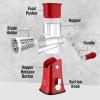 imageZulay Kitchen Rotary Cheese Grater 5 Blade Cheese Shredder  Manual Hand Crank Cheese Grater With Reinforced Suction ampamp 5 Interchangeable Drums  Easy to Use Vegetable Chopper Round Mandoline SlicerWhite and Red
