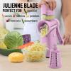 imageZulay Kitchen Rotary Cheese Grater 5 Blade Cheese Shredder  Manual Hand Crank Cheese Grater With Reinforced Suction ampamp 5 Interchangeable Drums  Easy to Use Vegetable Chopper Round Mandoline SlicerPink and White