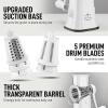 imageZulay Kitchen Rotary Cheese Grater 5 Blade Cheese Shredder  Manual Hand Crank Cheese Grater With Reinforced Suction ampamp 5 Interchangeable Drums  Easy to Use Vegetable Chopper Round Mandoline SlicerWhite
