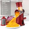 imageZulay Kitchen Rotary Cheese Grater 5 Blade Cheese Shredder  Manual Hand Crank Cheese Grater With Reinforced Suction ampamp 5 Interchangeable Drums  Easy to Use Vegetable Chopper Round Mandoline SlicerMaroon