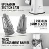 imageZulay Kitchen Rotary Cheese Grater 5 Blade Cheese Shredder  Manual Hand Crank Cheese Grater With Reinforced Suction ampamp 5 Interchangeable Drums  Easy to Use Vegetable Chopper Round Mandoline SlicerGray and White