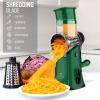 imageZulay Kitchen Rotary Cheese Grater 5 Blade Cheese Shredder  Manual Hand Crank Cheese Grater With Reinforced Suction ampamp 5 Interchangeable Drums  Easy to Use Vegetable Chopper Round Mandoline SlicerBlack and Green