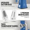imageZulay Kitchen Rotary Cheese Grater 5 Blade Cheese Shredder  Manual Hand Crank Cheese Grater With Reinforced Suction ampamp 5 Interchangeable Drums  Easy to Use Vegetable Chopper Round Mandoline SlicerWhite and Blue