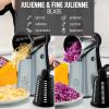 imageZulay Kitchen Rotary Cheese Grater 5 Blade Cheese Shredder  Manual Hand Crank Cheese Grater With Reinforced Suction ampamp 5 Interchangeable Drums  Easy to Use Vegetable Chopper Round Mandoline SlicerGray and Black