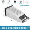 imageZulay Large 4Sided Cheese Grater  Stainless Steel Grater With Easy Grip Handle ampamp AntiSkid Base  Wide Grating Surface Box Grater With Sharp Blades For Parmesan Cheese Ginger Vegetables ampamp More