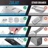 imageZulay Large 4Sided Cheese Grater  Stainless Steel Grater With Easy Grip Handle ampamp AntiSkid Base  Wide Grating Surface Box Grater With Sharp Blades For Parmesan Cheese Ginger Vegetables ampamp More