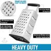 imageZulay Large 4Sided Cheese Grater  Stainless Steel Grater With Easy Grip Handle ampamp AntiSkid Base  Wide Grating Surface Box Grater With Sharp Blades For Parmesan Cheese Ginger Vegetables ampamp More