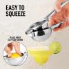 imageZulay Extra Large Lemon Squeezer Stainless Steel  Easy Squeeze Heavy Duty Lemon Juicer Hand Press  Ergonomic Citrus Squeezer ampamp Fruit Juicer for Small Oranges Lemons ampamp LimesSilver