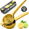imageZulay Extra Large Lemon Squeezer Stainless Steel  Easy Squeeze Heavy Duty Lemon Juicer Hand Press  Ergonomic Citrus Squeezer ampamp Fruit Juicer for Small Oranges Lemons ampamp LimesGold