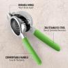 imageZulay Extra Large Lemon Squeezer Stainless Steel  Easy Squeeze Heavy Duty Lemon Juicer Hand Press  Ergonomic Citrus Squeezer ampamp Fruit Juicer for Small Oranges Lemons ampamp LimesLight Green Grip