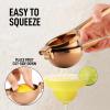 imageZulay Extra Large Lemon Squeezer Stainless Steel  Easy Squeeze Heavy Duty Lemon Juicer Hand Press  Ergonomic Citrus Squeezer ampamp Fruit Juicer for Small Oranges Lemons ampamp LimesRose Gold