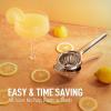 imageZulay Extra Large Lemon Squeezer Stainless Steel  Easy Squeeze Heavy Duty Lemon Juicer Hand Press  Ergonomic Citrus Squeezer ampamp Fruit Juicer for Small Oranges Lemons ampamp LimesSilver
