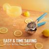 imageZulay Extra Large Lemon Squeezer Stainless Steel  Easy Squeeze Heavy Duty Lemon Juicer Hand Press  Ergonomic Citrus Squeezer ampamp Fruit Juicer for Small Oranges Lemons ampamp LimesBlue Grip